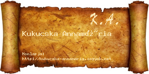 Kukucska Annamária névjegykártya