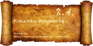 Kukucska Annamária névjegykártya