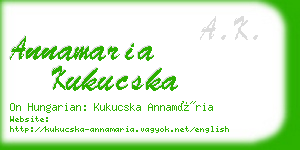 annamaria kukucska business card